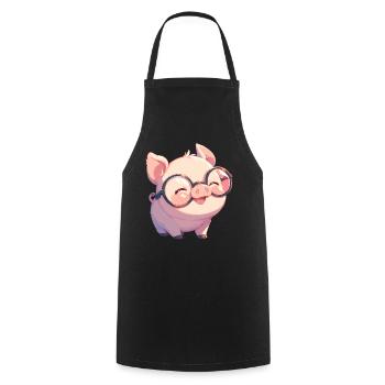 Schweine Schwein - Kochschürze - Schwarz - Vorne - AI Model Male 185 dark (185cm)