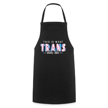 Transgender Trans LGBT Pride - Cooking Apron - black - Front - AI Model Male 185 dark (185cm)