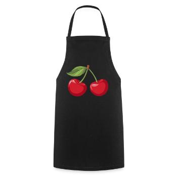 Vibrant Cherry Illustration - Cooking Apron - black - Front - AI Model Male 185 dark (185cm)