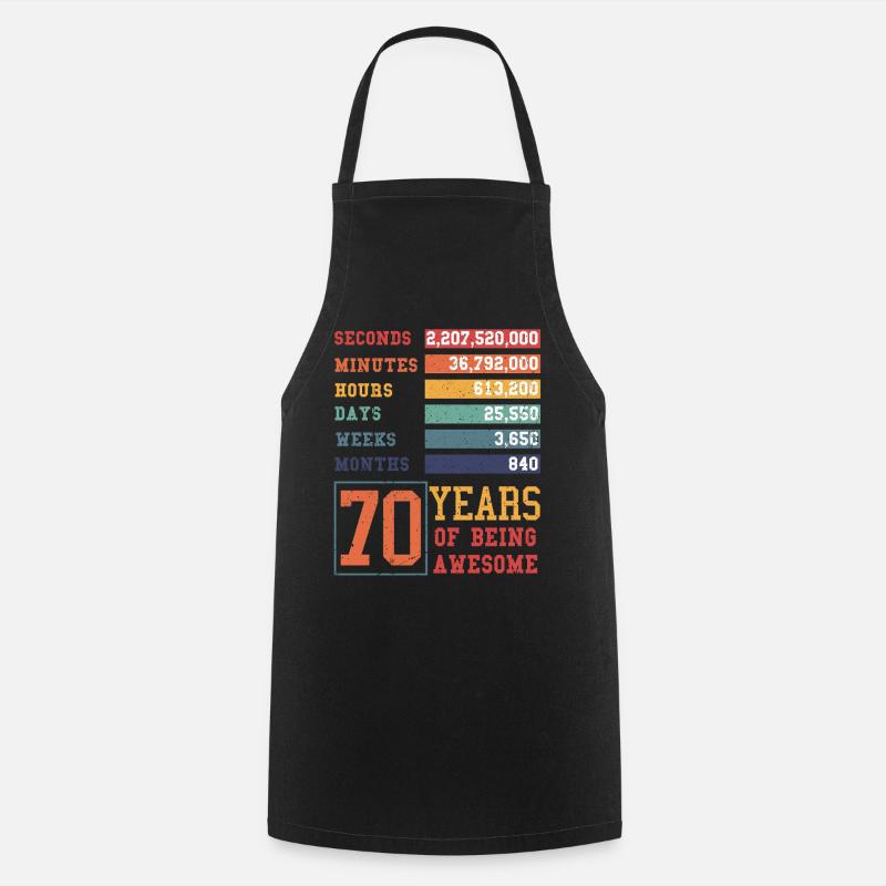 70 ans ! Cadeau d’anniversaire 70e anniversaire - Tablier de cuisine - noir