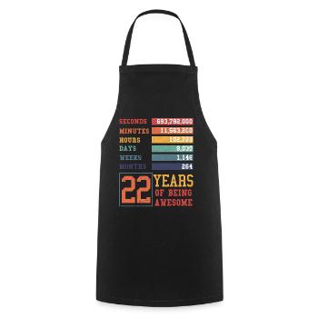 22 years old! Birthday Gift 22nd Birthday - Cooking Apron - black - Front - AI Model Male 185 dark (185cm)