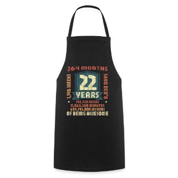 22 years old! Birthday Gift 22nd Birthday - Cooking Apron - black - Front - AI Model Male 185 dark (185cm)