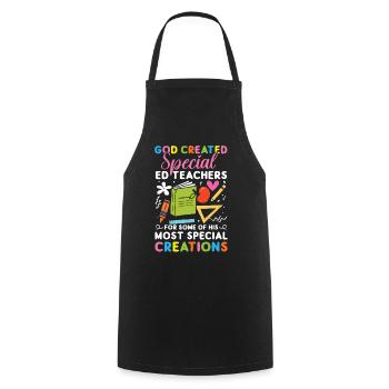 God created special education teachers for some of His - Cooking Apron - black - Front - AI Model Male 185 dark (185cm)