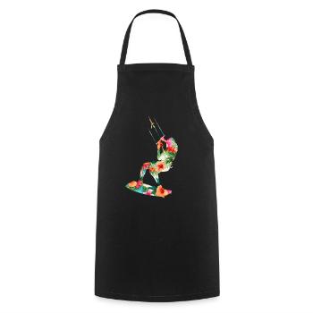 Kitesurfing Silhouette Kitesurfer Kiteboarding - Cooking Apron - black - Front - AI Model Male 185 dark (185cm)