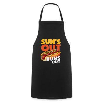 Hot Dog Lovers Sun Out Buns Out - Cooking Apron - black - Front - AI Model Male 185 dark (185cm)