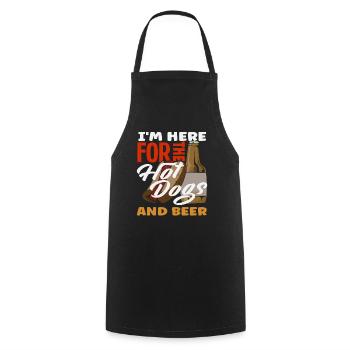 Amateurs de hot-dogs pour les hot-dogs et la bière - Tablier de cuisine - noir - Devant - AI Model Male 185 dark (185cm)