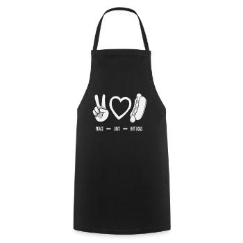 Amateur de hot-dogs Peace Love Hot Dogs - Tablier de cuisine - noir - Devant - AI Model Male 185 dark (185cm)