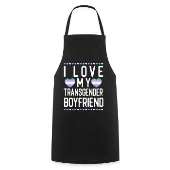 Transgender Trans LGBT Pride - Cooking Apron - black - Front - AI Model Male 185 dark (185cm)