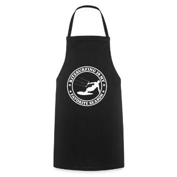 Le kitesurf est ma saison préférée - Kitesurfer - Tablier de cuisine - noir - Devant - AI Model Male 185 dark (185cm)