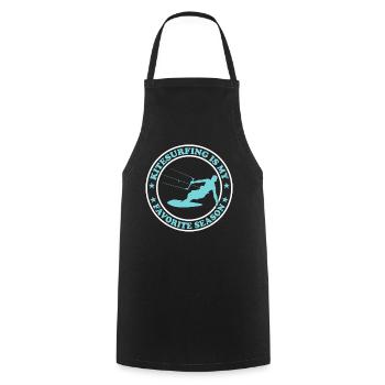 Le kitesurf est ma saison préférée - Kiteboard - Tablier de cuisine - noir - Devant - AI Model Male 185 dark (185cm)