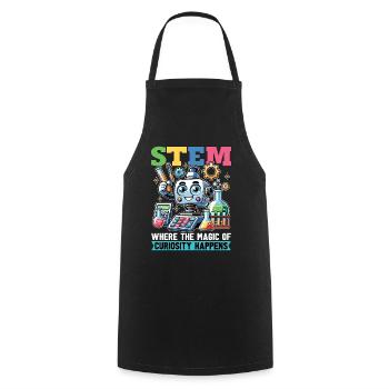 Enseignant STEM Où La magie de l’éducateur - Tablier de cuisine - noir - Devant - AI Model Male 185 dark (185cm)