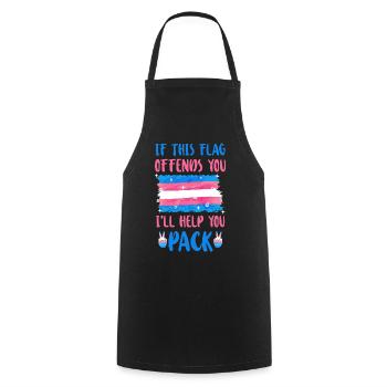 Fierté LGBT transgenre - Tablier de cuisine - noir - Devant - AI Model Male 185 dark (185cm)
