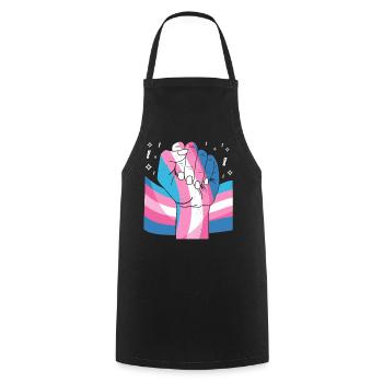 Transgender Trans LGBT Pride - Cooking Apron - black - Front - AI Model Male 185 dark (185cm)