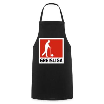Greisliga - AH Alte Herren Fußball Liga - Kochschürze - Schwarz - Vorne - AI Model Male 185 dark (185cm)