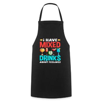 J’ai des sentiments mitigés à propos des barmans - Tablier de cuisine - noir - Devant - AI Model Male 185 dark (185cm)