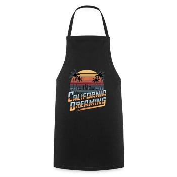 California Dreaming Stadt Skyline Palmen Retro - Kochschürze - Schwarz - Vorne - AI Model Male 185 dark (185cm)
