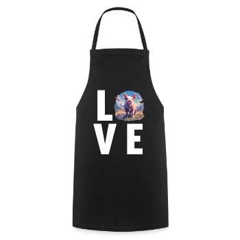 Pig Pig - Cooking Apron - black - Front - AI Model Male 185 dark (185cm)