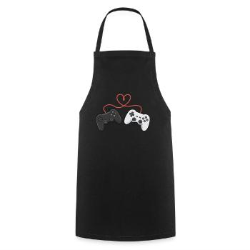 Heartwired Controllers Duo - Cooking Apron - black - Front - AI Model Male 185 dark (185cm)