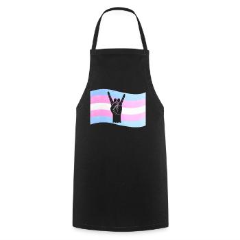 Fierté LGBT transgenre - Tablier de cuisine - noir - Devant - AI Model Male 185 dark (185cm)