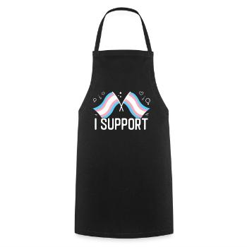 Fierté LGBT transgenre - Tablier de cuisine - noir - Devant - AI Model Male 185 dark (185cm)