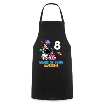 8 ans de génialité - Tablier de cuisine - noir - Devant - AI Model Male 185 dark (185cm)