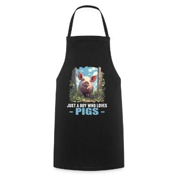 Cochon Cochon - Tablier de cuisine - noir - Devant - AI Model Male 185 dark (185cm)