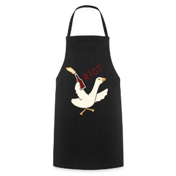 Rioting Goose T-Shirt – lustige und skurrile Grafik - Kochschürze - Schwarz - Vorne - AI Model Male 185 dark (185cm)