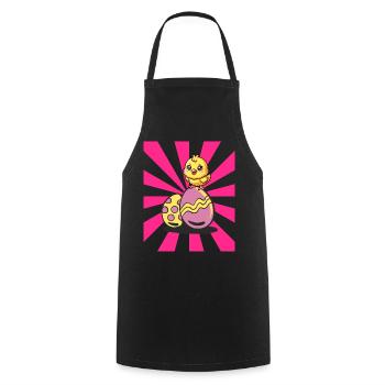 Retro Easter Chicks Easter Eggs Chicken Chickens Kids - Cooking Apron - black - Front - AI Model Male 185 dark (185cm)