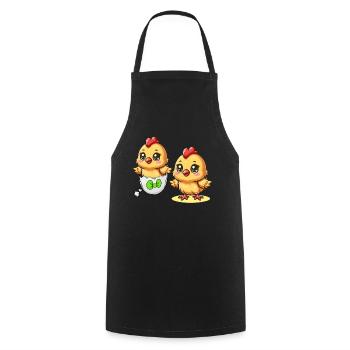 Chick Easter Egg Easter Eggs Chicken Eggs Easter Child - Cooking Apron - black - Front - AI Model Male 185 dark (185cm)