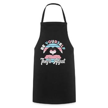 Fierté LGBT transgenre - Tablier de cuisine - noir - Devant - AI Model Male 185 dark (185cm)