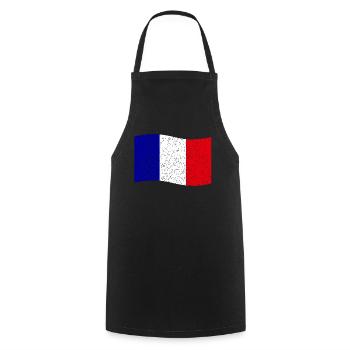 vintage French flag - Cooking Apron - black - Front - AI Model Male 185 dark (185cm)
