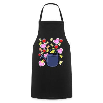 Jardinier arrosoir Rétro Fraises Fruit Fruit - Tablier de cuisine - noir - Devant - AI Model Male 185 dark (185cm)