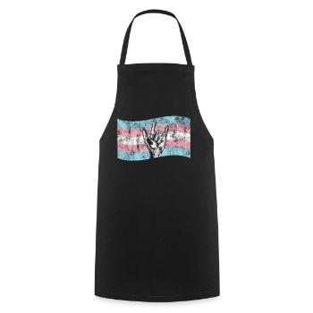 Transgender Trans LGBT Pride - Cooking Apron - black - Front - AI Model Male 185 dark (185cm)