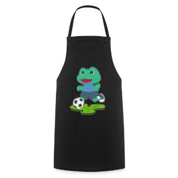 Frosch Fußballspieler Fußball - Kochschürze - Schwarz - Vorne - AI Model Male 185 dark (185cm)