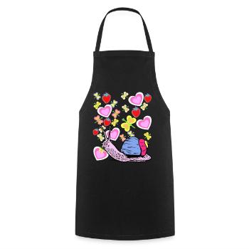 Escargots escargots rétro Vintage Kids - Tablier de cuisine - noir - Devant - AI Model Male 185 dark (185cm)
