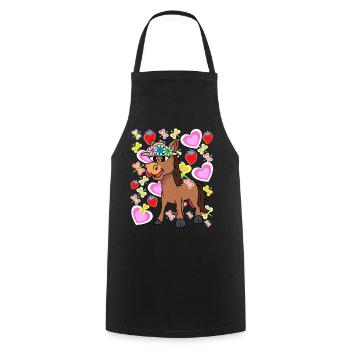 Retro Donkey Kids Child Vintage - Cooking Apron - black - Front - AI Model Male 185 dark (185cm)
