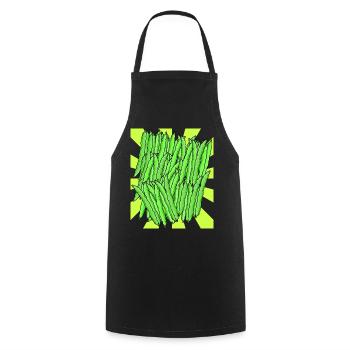 Haricot Vert Haricot Légume Rétro Vintage - Tablier de cuisine - noir - Devant - AI Model Male 185 dark (185cm)