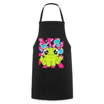 Retro Frog Frogs Kids Child Toad - Cooking Apron - black - Front - AI Model Male 185 dark (185cm)