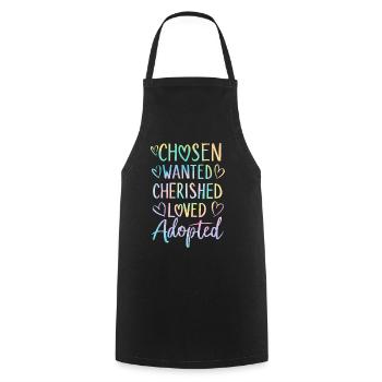 Chosen Wanted Cherished Loved Tie Dye Funny - Cooking Apron - black - Front - AI Model Male 185 dark (185cm)