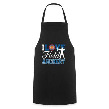 I Love Field Archery Silhouette Target - Cooking Apron - black - Front - AI Model Male 185 dark (185cm)