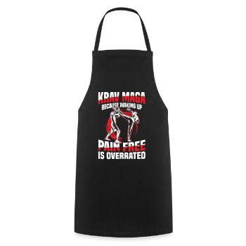 Krav Maga : Parce que se réveiller sans douleur - Tablier de cuisine - noir - Devant - AI Model Male 185 dark (185cm)