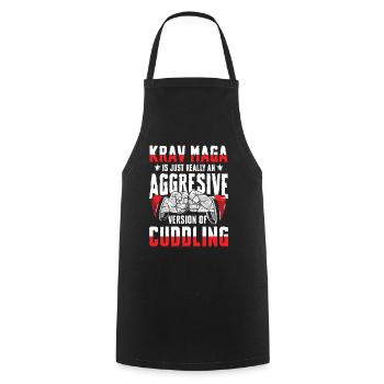 Krav Maga is simply an aggressive version of - Cooking Apron - black - Front - AI Model Male 185 dark (185cm)