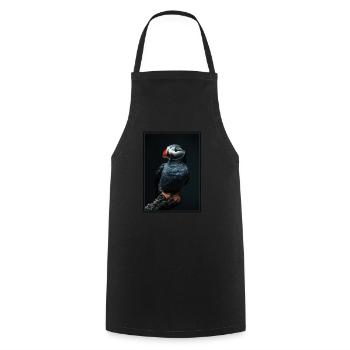 Papageientaucher - Kochschürze - Schwarz - Vorne - AI Model Male 185 dark (185cm)