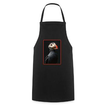 Papageientaucher - Kochschürze - Schwarz - Vorne - AI Model Male 185 dark (185cm)