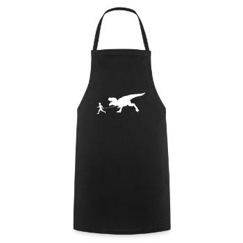 Dino T-rex walk Dino Lover Cute Dinosaur - Cooking Apron - black - Front - AI Model Male 185 dark (185cm)
