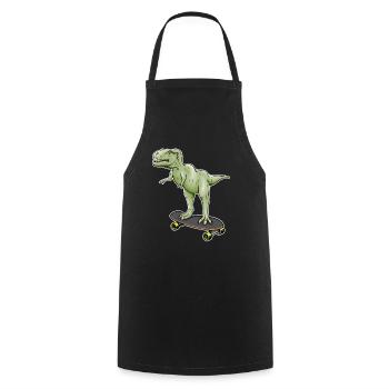 Dinosaur Skateboarding T-Rex Dino Dinosaur - Kochschürze - Schwarz - Vorne - AI Model Male 185 dark (185cm)