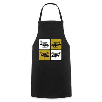 Army Helicopter – Military - Cooking Apron - black - Front - AI Model Male 185 dark (185cm)