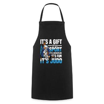 Judo: Geschenk, Sport, Disziplin, Spaß - Kochschürze - Schwarz - Vorne - AI Model Male 185 dark (185cm)