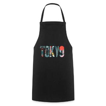 Japan Tokyo Cityscape Travel Adventure - Cooking Apron - black - Front - AI Model Male 185 dark (185cm)