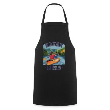 Kayak Girls Nature Adventure for Water Sports - Cooking Apron - black - Front - AI Model Male 185 dark (185cm)